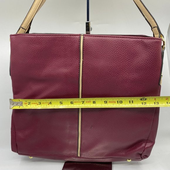 ANNE KLEIN Wine Red Faux Leather Shoulder Bag - Picture 4 of 10